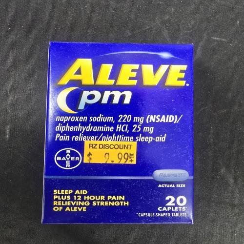 Aleve pm  20 caplets naproxen
