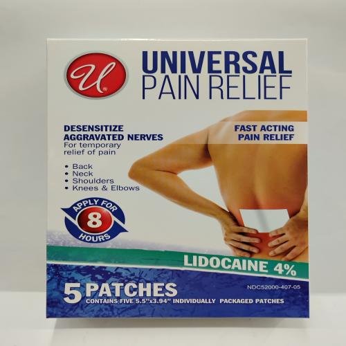 U universal Pain Relief 5 Patches